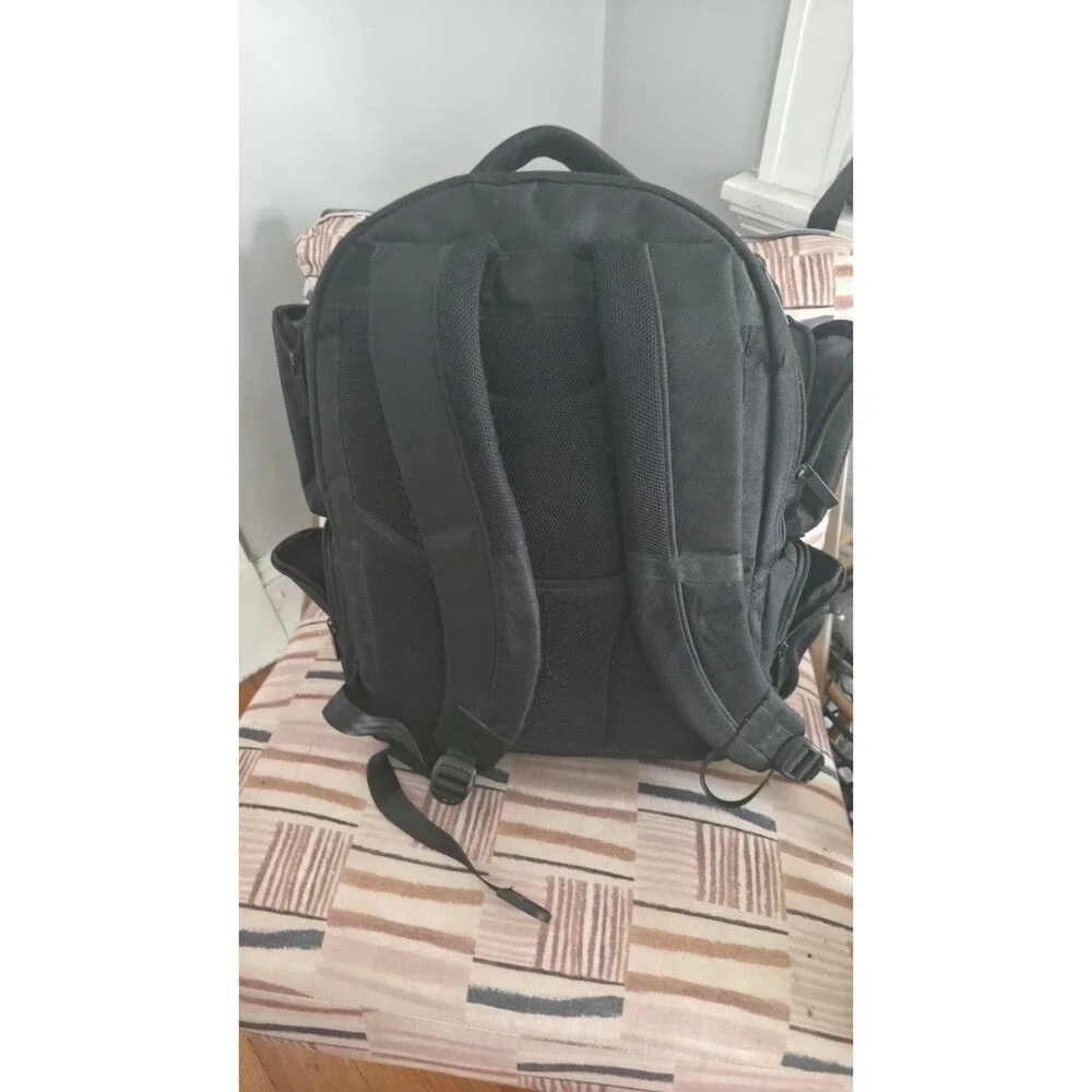 Perry Ellis Black Laptop Backpack Travel/Business Bag, Zip, Multiple Pockets